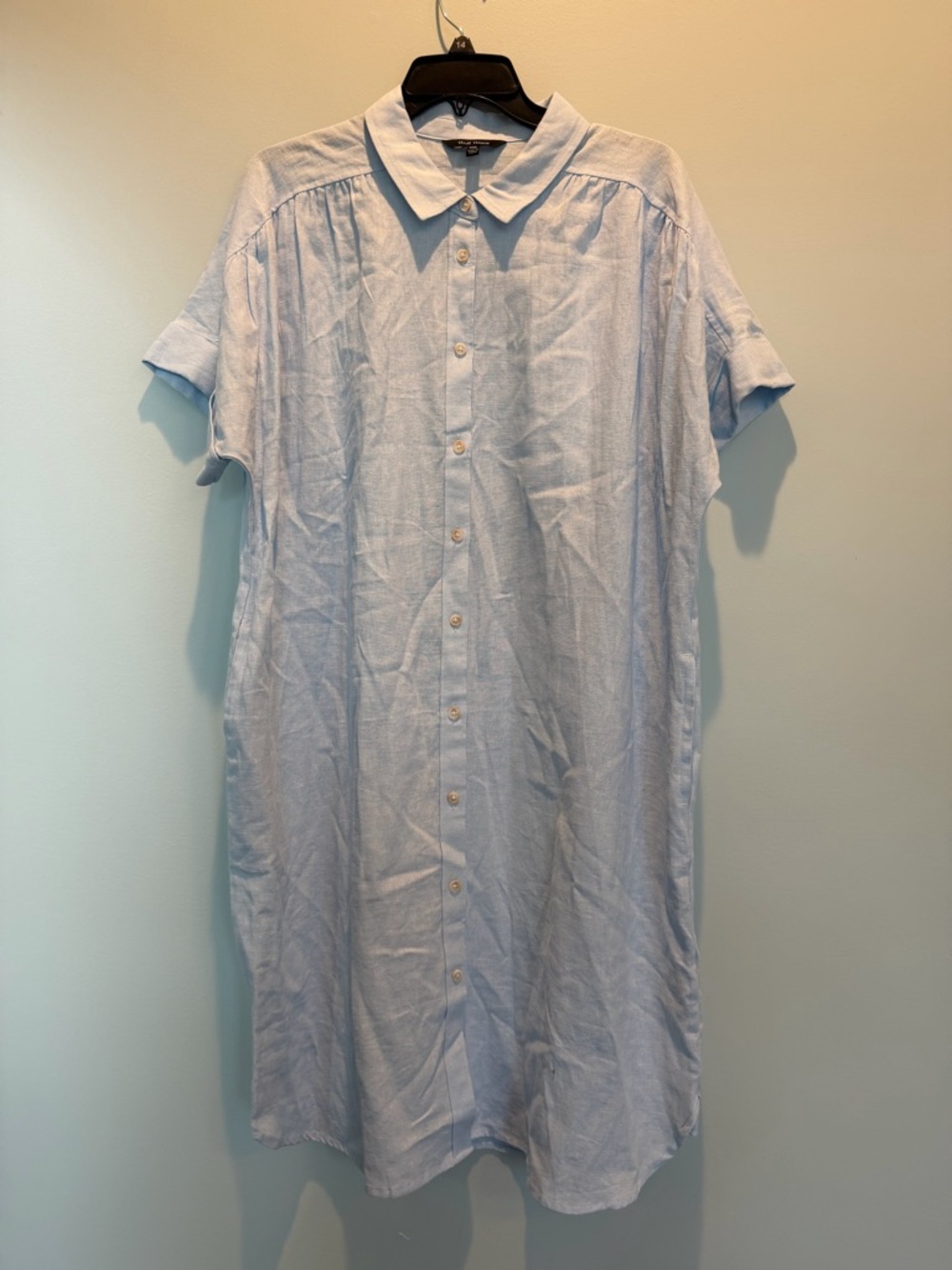 WellWorn Linen Blend Button Front Midi Shirt Dress size XXL Lightweight